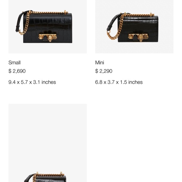 Alexander McQueen
Jewelled Knuckle Croc
Embossed Leather
Crossbody Bag NWT - Picture 7 of 8